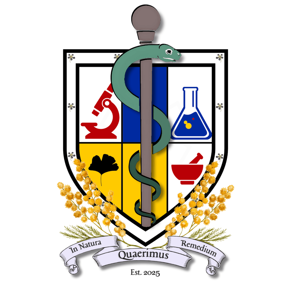 The shield crest of the Australian Institute of Pharmacognosy