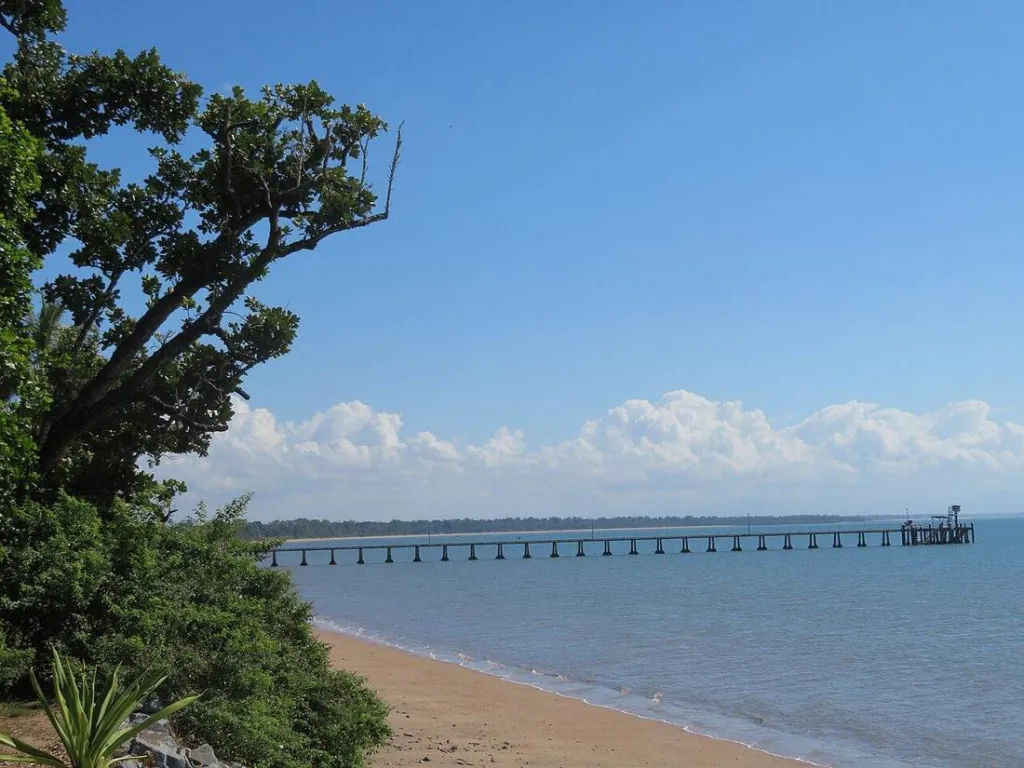 Cardwell jetty reaching into Hinchinbrook Channel