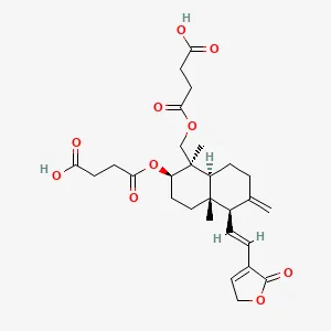 Chemical structure of Dehydroandrographolide succinate