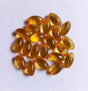 Soft gelatin capsules of the kind used for Australian prostate combination medicines