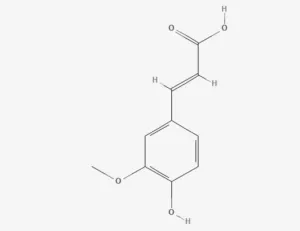 Chemical structure of trans-Ferulic acid