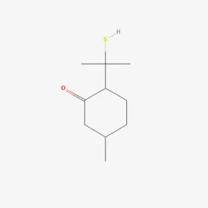 Chemical structure of 8-Mercapto-p-menthan-3-one, a constituent of buchu