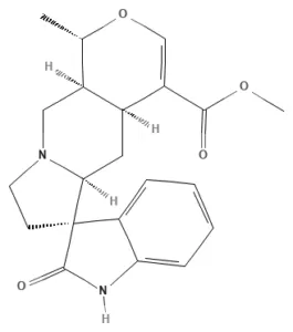 Chemical structure of Pteropodine (uncarine C)