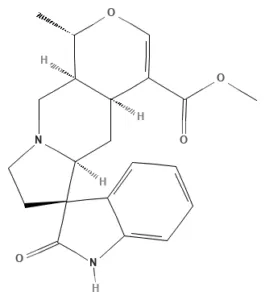 Chemical structure of Isopteropodine (uncarine E)