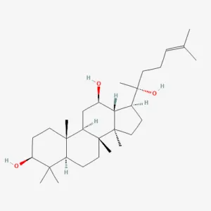 Chemical structure of protopanaxadiol, the dammarane aglycone shared by ginseng and jiaogulan saponins