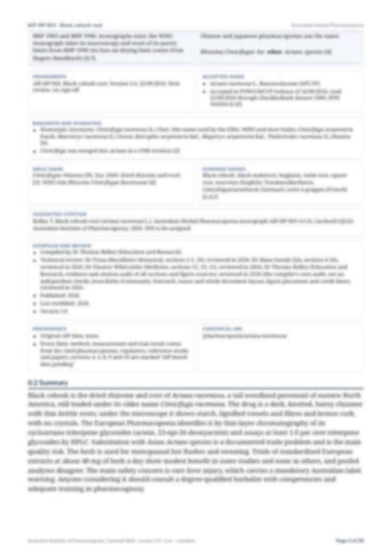 Page 2 of Black cohosh root