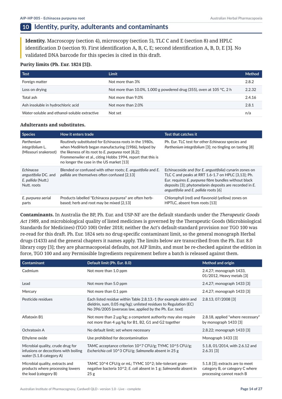 Page 15 of Echinacea purpurea root