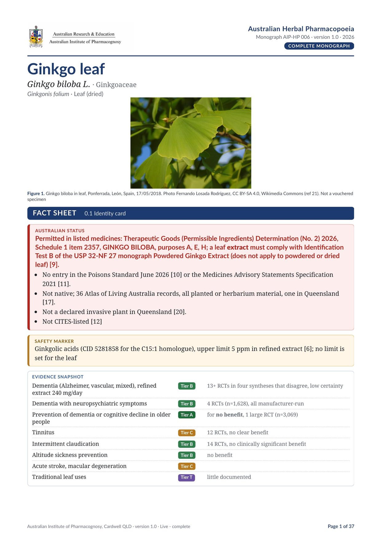Page 1 of Ginkgo leaf